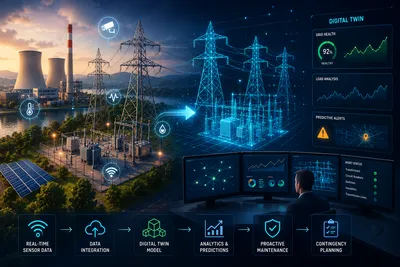 Digital Twins in Power Grid Modeling: Harnessing Real‑Time Sensor Data for Proactive Maintenance and Contingency Planning