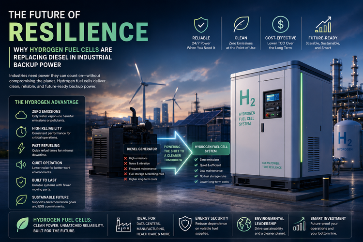 The Future of Resilience: Why Hydrogen Fuel Cells are Replacing Diesel in Industrial Backup Power