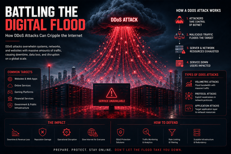 Battling the Digital Flood: How DDoS Attacks Can Cripple the Internet