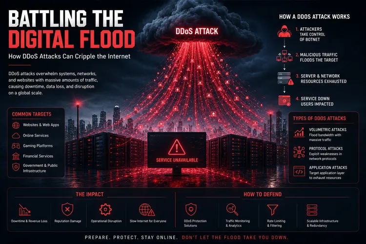 Battling the Digital Flood: How DDoS Attacks Can Cripple the Internet